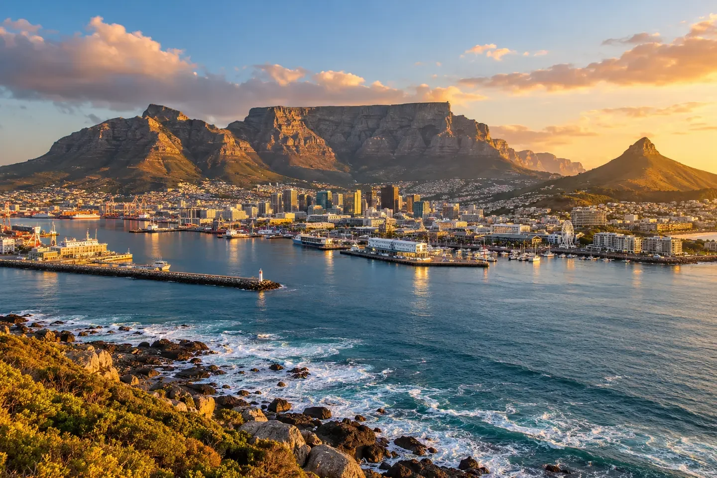 Cape Town waterfront and Table Mountain