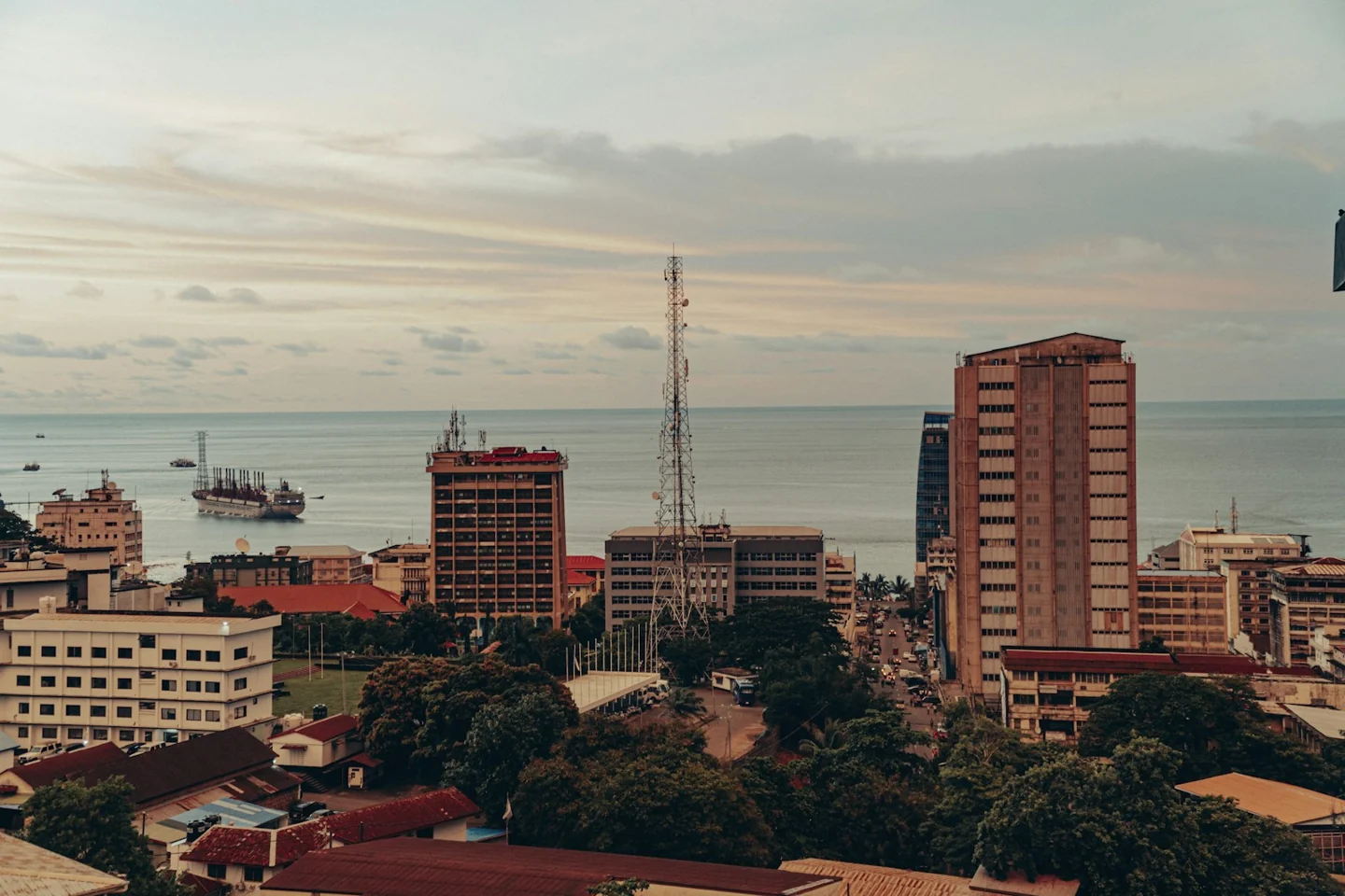 Freetown hills and coastline, Sierra Leone
