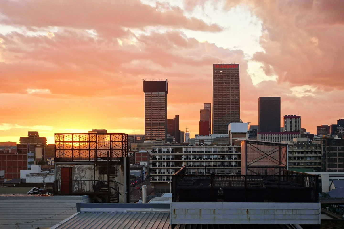 Johannesburg skyline at dawn, South Africa
